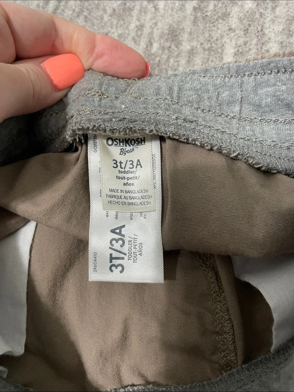 OshKosh B'gosh Boys' Kaki Cargo Pants with Drawstring Waist